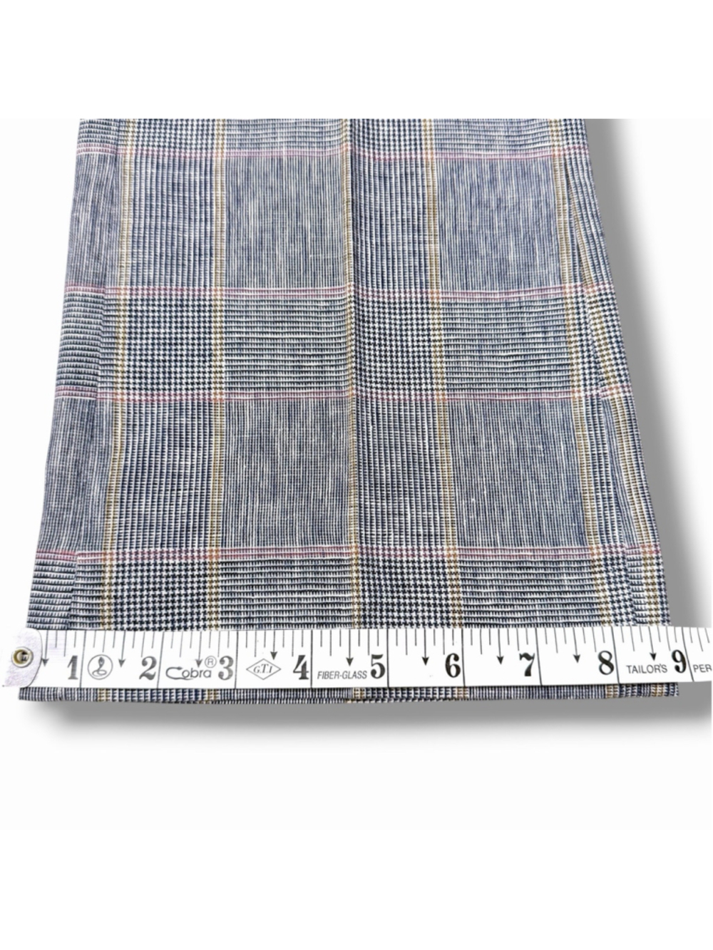 Sandro Paris Womens 36 Tailored Plaid Trousers Blue Pink Linen Blend Bootcut EUC - Picture 6 of 10